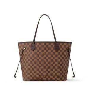 Brown LV Tote with red interior